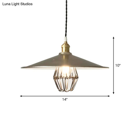 Industrial Metal Pendant Ceiling Lamp: Single-Shade Suspension Lighting for Bistro