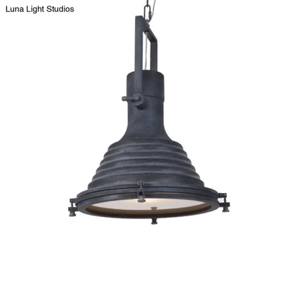 Industrial Metal Pendant Ceiling Lamp: Single-Shade Suspension Lighting for Bistro