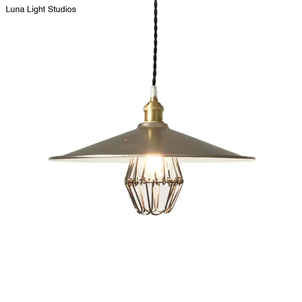 Industrial Metal Pendant Ceiling Lamp: Single-Shade Suspension Lighting for Bistro