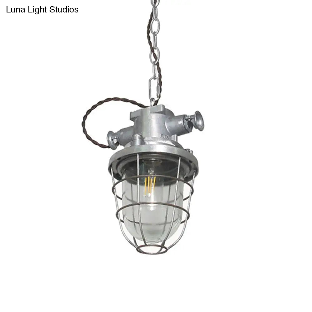 Industrial Metal Pendant Ceiling Lamp: Single-Shade Suspension Lighting for Bistro