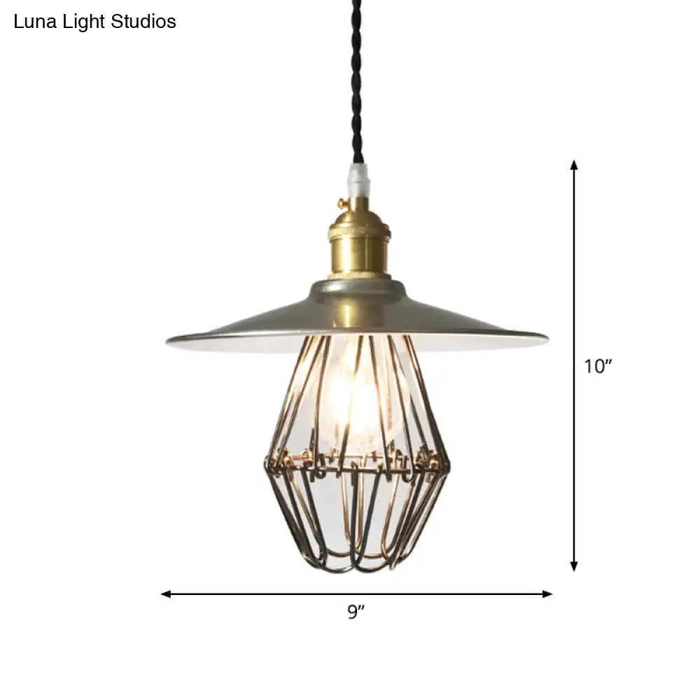 Industrial Metal Pendant Ceiling Lamp: Single-Shade Suspension Lighting for Bistro