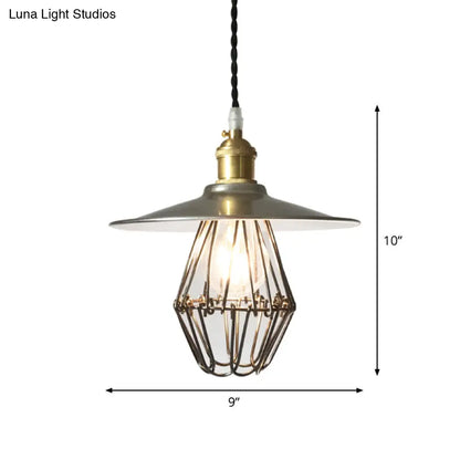 Industrial Metal Pendant Ceiling Lamp: Single-Shade Suspension Lighting for Bistro