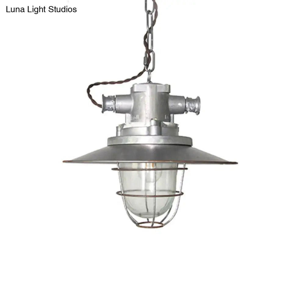 Industrial Metal Pendant Ceiling Lamp: Single-Shade Suspension Lighting for Bistro