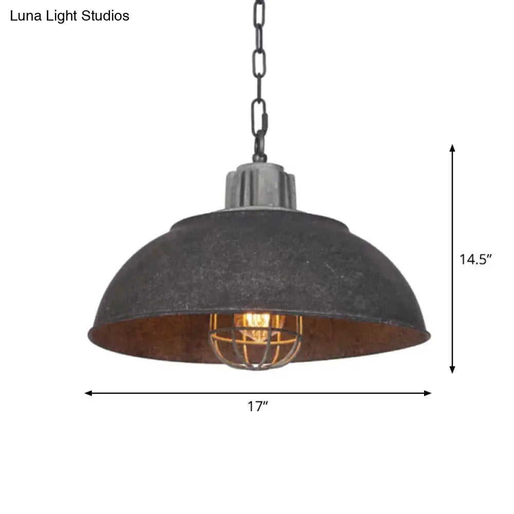 Industrial Metal Pendant Ceiling Lamp: Single-Shade Suspension Lighting for Bistro