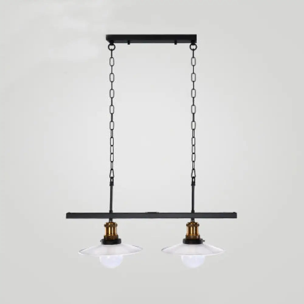 DecorBites™ Industrial Metal Pendant Light Fixture for Kitchen Island with White Cone Shades and Chains (2 or 3-Light)