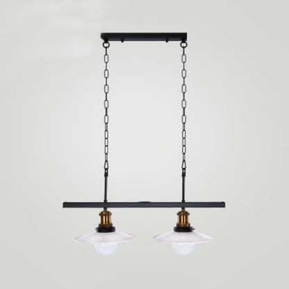 DecorBites™ Industrial Metal Pendant Light Fixture for Kitchen Island with White Cone Shades and Chains (2 or 3-Light)
