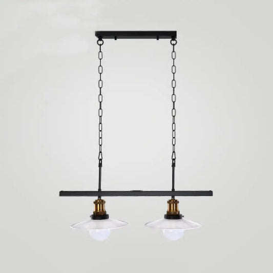 DecorBites™ Industrial Metal Pendant Light Fixture for Kitchen Island with White Cone Shades and Chains (2 or 3-Light)