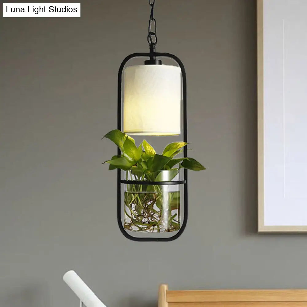 Industrial Metal Pendant Light Fixture with LED - Perfect for Restaurants and Ceilings, Black