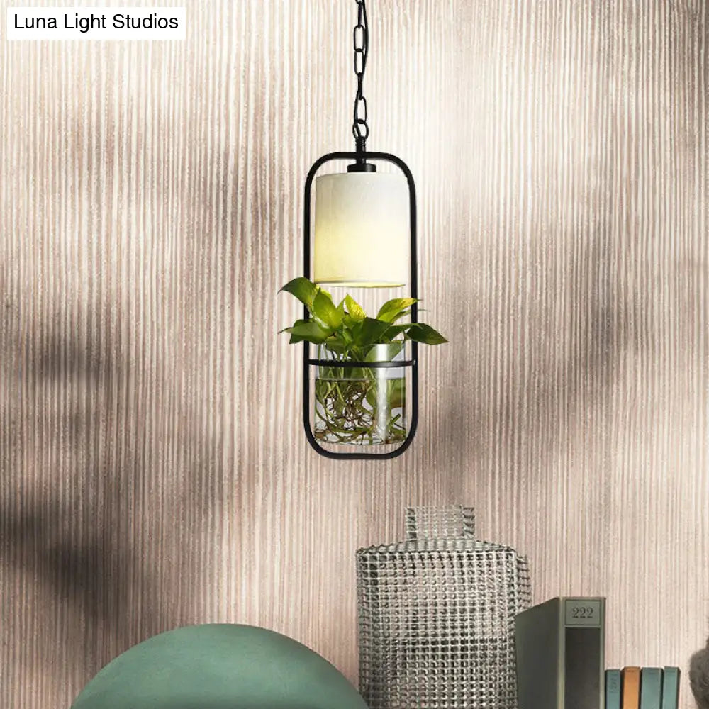 Industrial Metal Pendant Light Fixture with LED - Perfect for Restaurants and Ceilings, Black