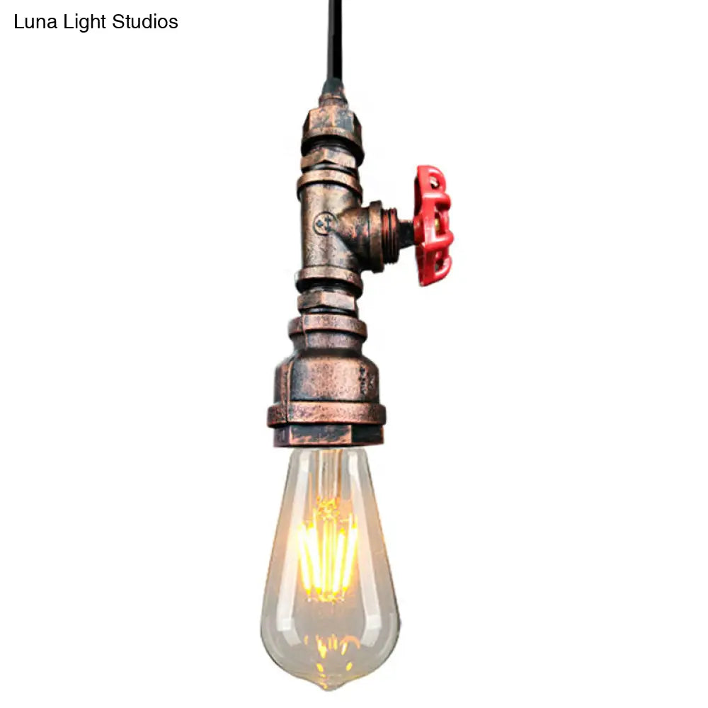 Industrial Metal Pendant Light with Exposed Bulb for Suspended Warehouse Lighting