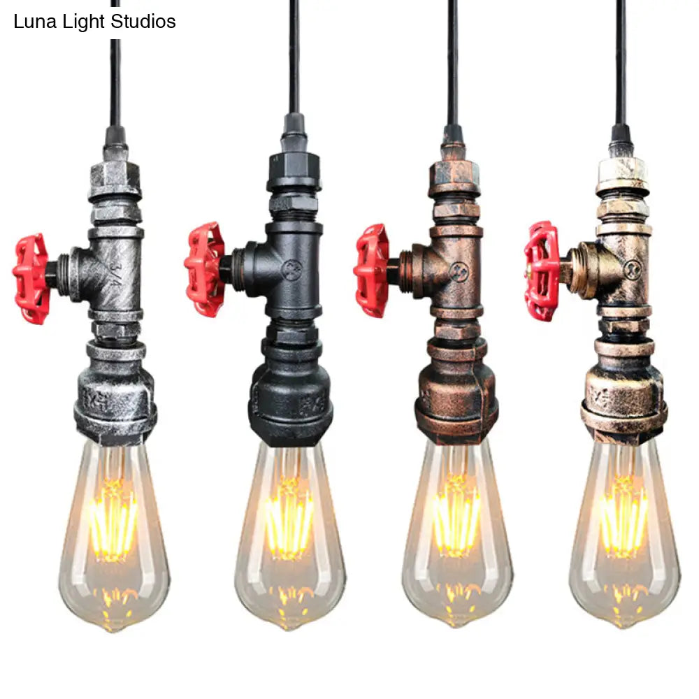 Industrial Metal Pendant Light with Exposed Bulb for Suspended Warehouse Lighting