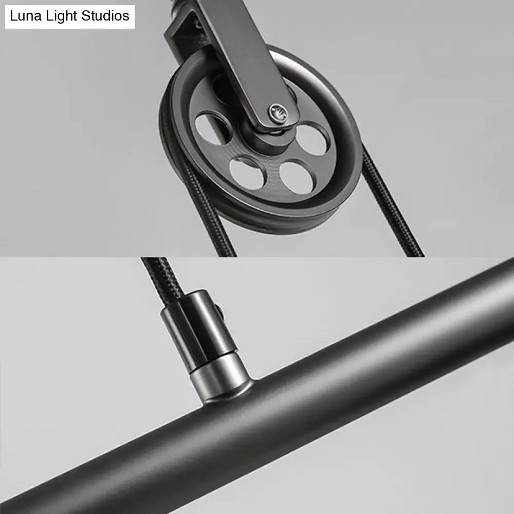 DecorBites™ Industrial Metal Saucer Foyer Island Light with Pulley - 3 Black Hanging Lights