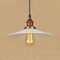 Industrial Metal Suspension Lamp with Saucer Shade - Rust/Chrome Finish, 1 Bulb Pendant Light for Kitchen - 8.5"/10" Width