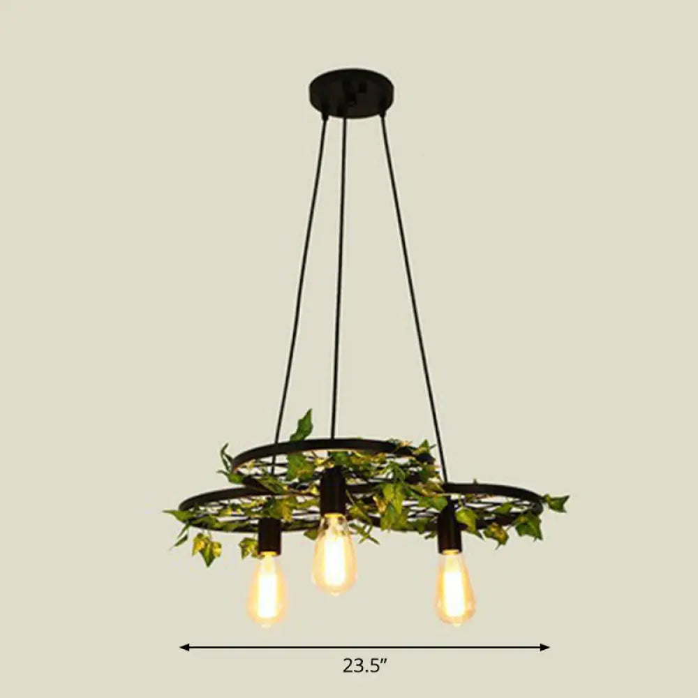 Industrial Metal Wheel Shaped Pendulum Pendant Light for Restaurants