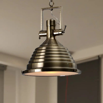 Industrial Metallic Cone Pendant Lamp - Bronze/Rust/Chrome Finish, 14"/16" Width, Hanging Ceiling Light