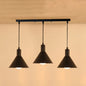 Industrial Metallic Funnel Dining Room Ceiling Light - 3-Light Black Pendant with Linear/Round Canopy