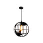 Industrial Metallic Pendant Light with Cage Globe Design for Coffee Shop - 1 Light Ceiling Fixture