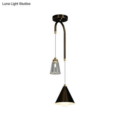 Industrial Mini Pendant Ceiling Light – Modern Metal Cone Hanging Lamp for Dining Room