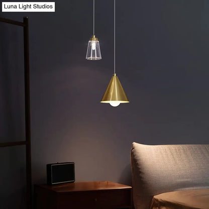 Industrial Mini Pendant Ceiling Light – Modern Metal Cone Hanging Lamp for Dining Room