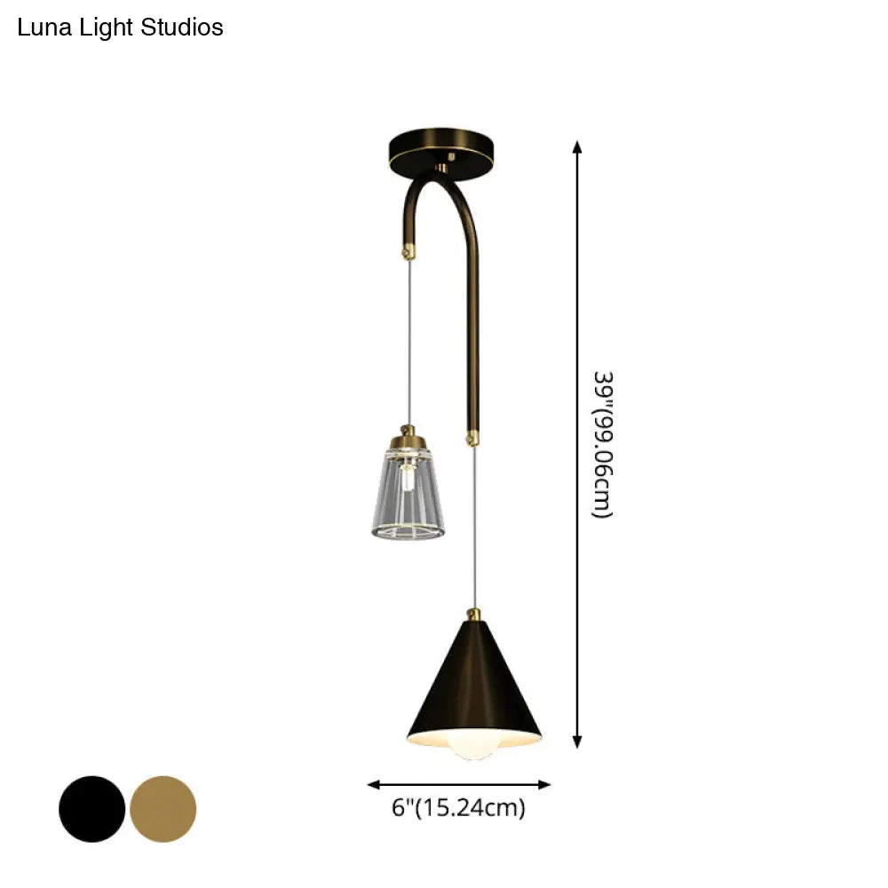 Industrial Mini Pendant Ceiling Light – Modern Metal Cone Hanging Lamp for Dining Room