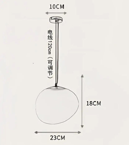 Industrial off-white oval pendant light with frosted glass globe and adjustable cord for modern living room decorbites industrial living