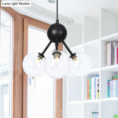 Industrial Orb Chandelier Lamp with Sputnik Design, Amber/Clear/Smoke Gray Glass, 3/9/12 Lights, 13"/27.5"/34" Wide