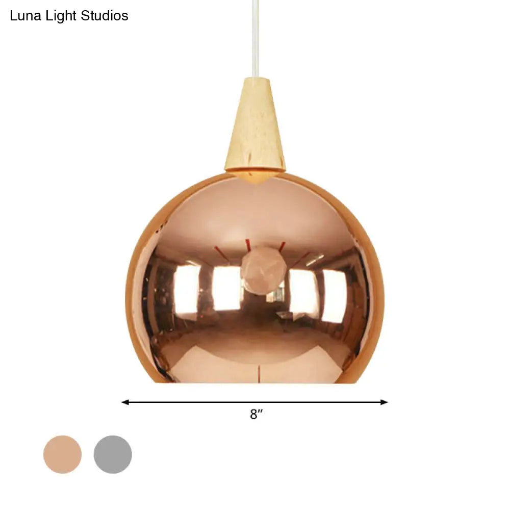 Industrial Pendant Light - Modern Mirror Ball Hanging Lamp for Bedroom