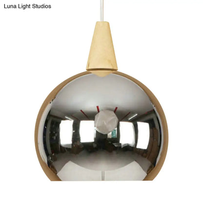 Industrial Pendant Light - Modern Mirror Ball Hanging Lamp for Bedroom