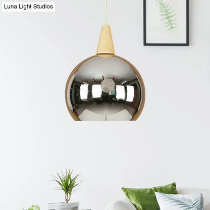 Industrial Pendant Light - Modern Mirror Ball Hanging Lamp for Bedroom