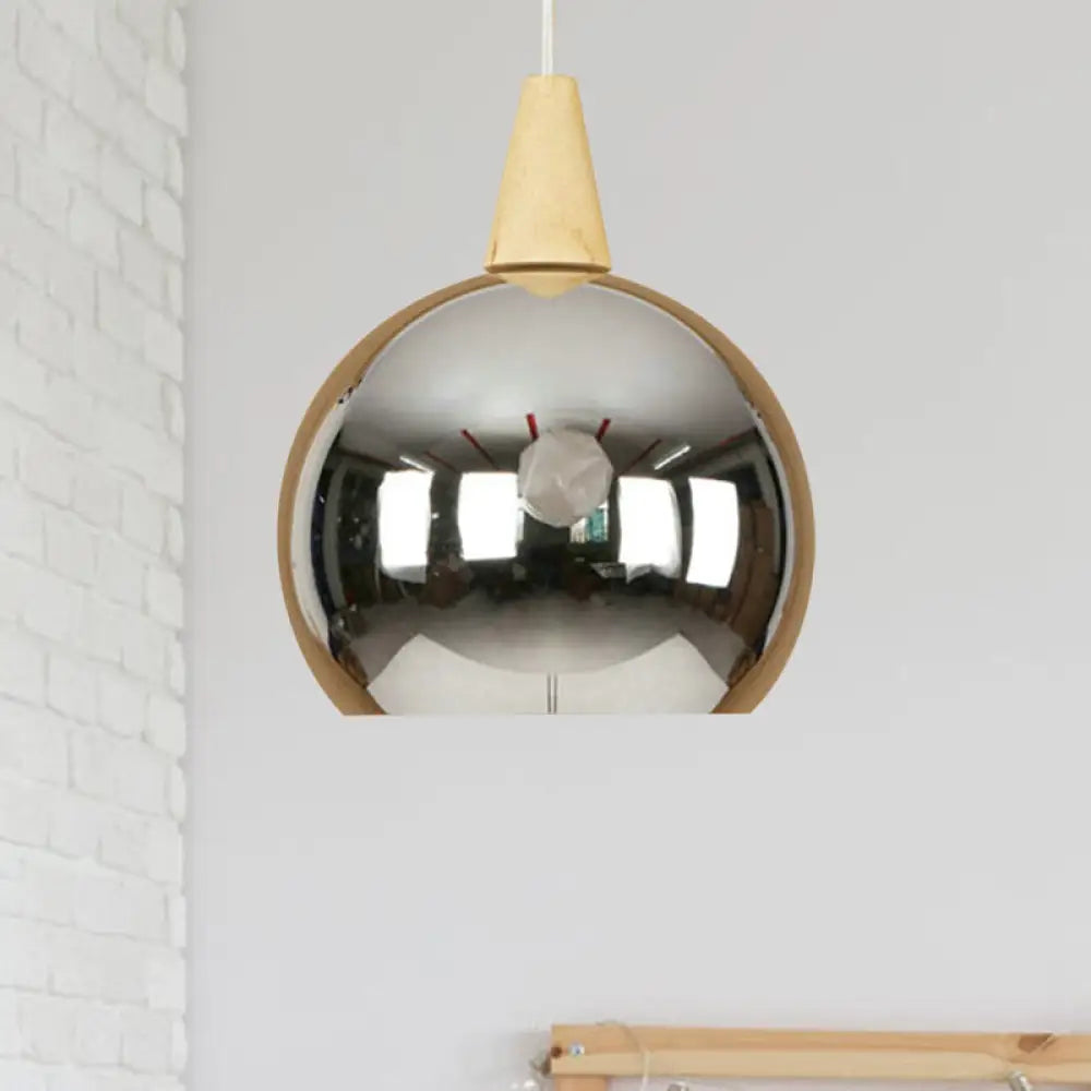 Industrial Pendant Light - Modern Mirror Ball Hanging Lamp for Bedroom