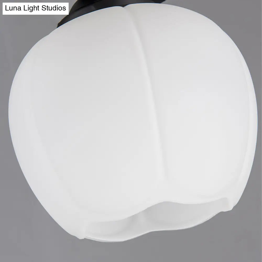 DecorBites™ Industrial Pendant Lighting with Opal Glass Globe Shade - Black 3-Light - Perfect for Dining Rooms