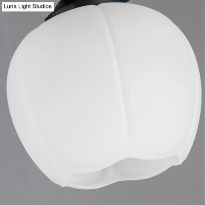 DecorBites™ Industrial Pendant Lighting with Opal Glass Globe Shade - Black 3-Light - Perfect for Dining Rooms