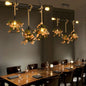 Industrial Pink Cage Chandelier with Artificial Cherry Blossom Pendant Light - Ideal for Restaurants