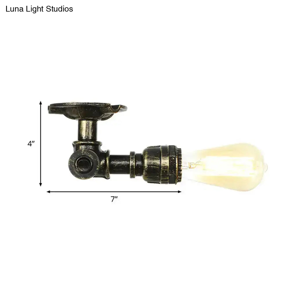 DecorBites™ DecorBites™ Industrial Pipe Metal Light Fixture - Ceiling Mount Semi-Mount in Aged Silver/Antique Brass/Bronze