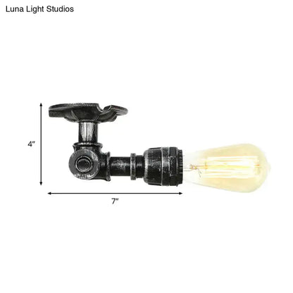 DecorBites™ DecorBites™ Industrial Pipe Metal Light Fixture - Ceiling Mount Semi-Mount in Aged Silver/Antique Brass/Bronze