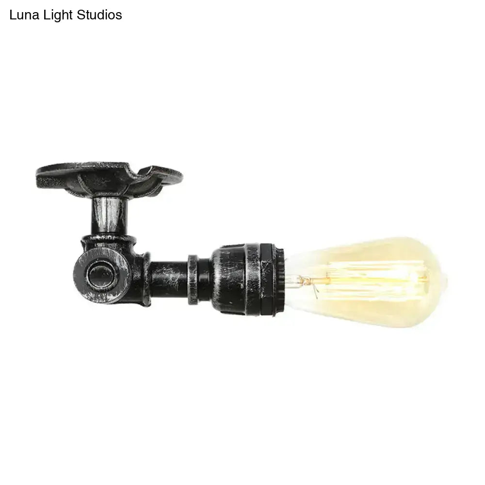 DecorBites™ DecorBites™ Industrial Pipe Metal Light Fixture - Ceiling Mount Semi-Mount in Aged Silver/Antique Brass/Bronze