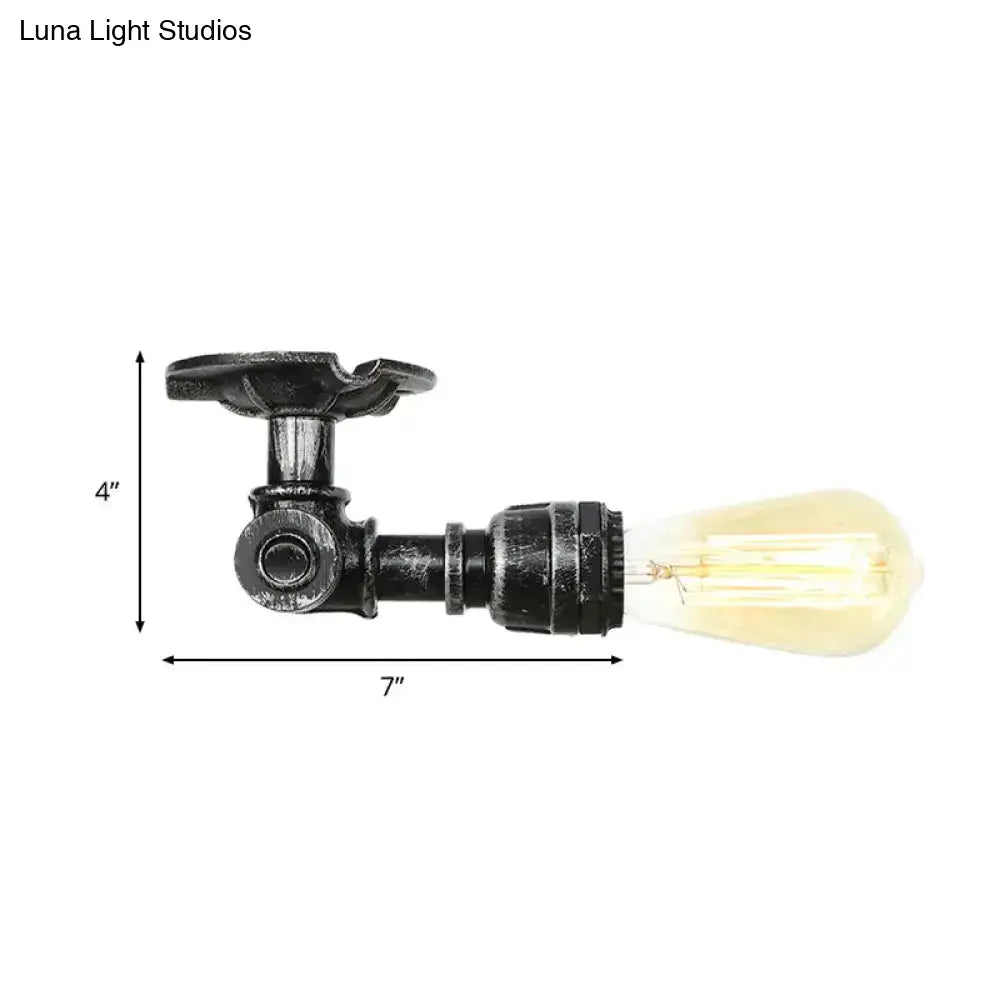 DecorBites™ DecorBites™ Industrial Pipe Metal Light Fixture - Ceiling Mount Semi-Mount in Aged Silver/Antique Brass/Bronze