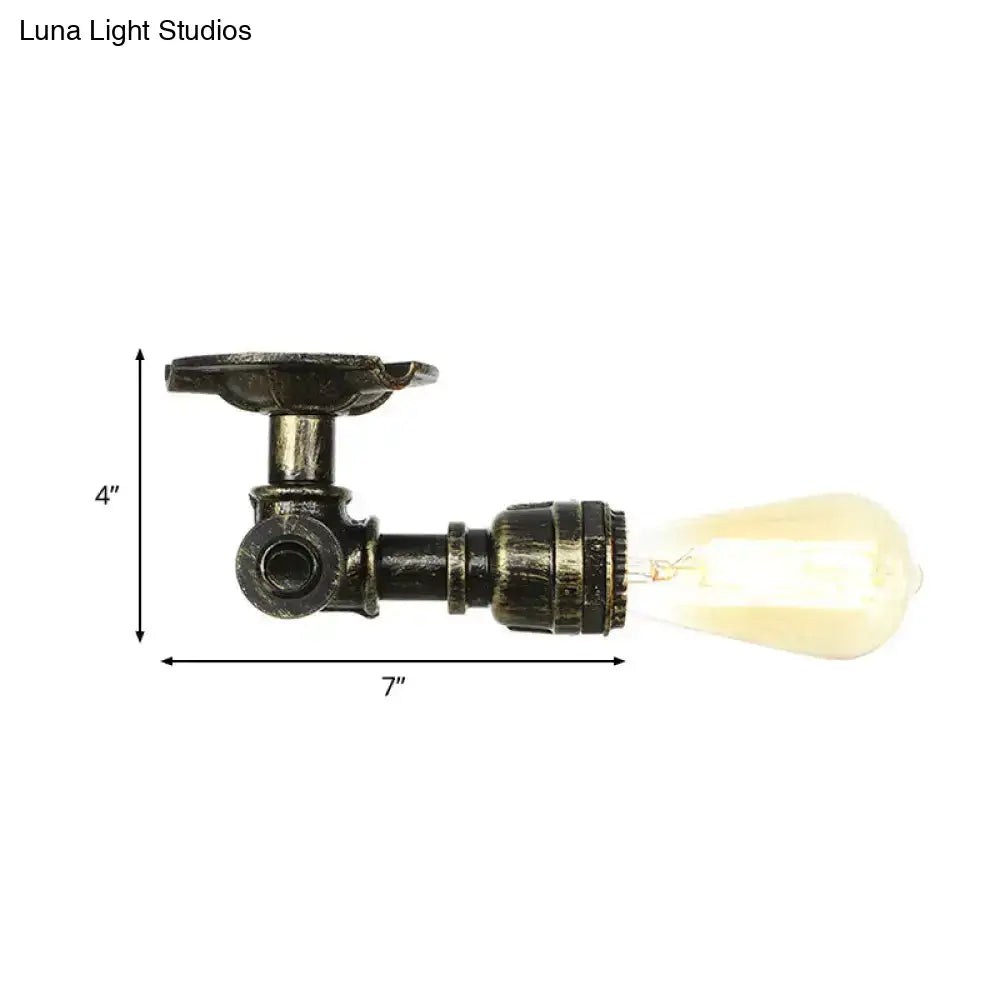 DecorBites™ DecorBites™ Industrial Pipe Metal Light Fixture - Ceiling Mount Semi-Mount in Aged Silver/Antique Brass/Bronze