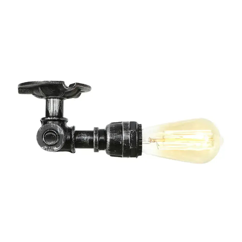 DecorBites™ DecorBites™ Industrial Pipe Metal Light Fixture - Ceiling Mount Semi-Mount in Aged Silver/Antique Brass/Bronze