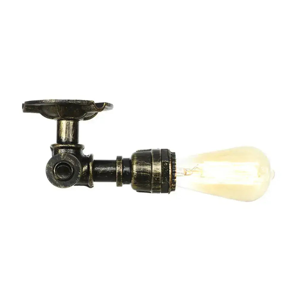 DecorBites™ DecorBites™ Industrial Pipe Metal Light Fixture - Ceiling Mount Semi-Mount in Aged Silver/Antique Brass/Bronze