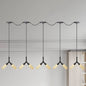 Industrial Restaurant Ceiling Light with Multi Bulbs: Tandem Pendant Lamp in Black with Colored Glass Shades