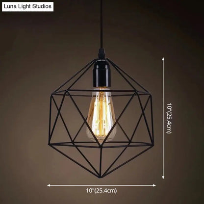 Industrial Retro 1-Light Pendant with Metal Cage for Bar - Hang in Style!