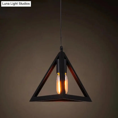 Industrial Retro 1-Light Pendant with Metal Cage for Bar - Hang in Style!