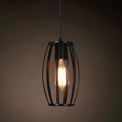 Industrial Retro 1-Light Pendant with Metal Cage for Bar - Hang in Style!