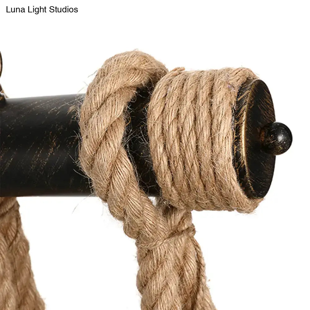 Beige natural fiber rope twisted in a thick braided pattern for DecorBites adjustable rope exposed island light light yellow model