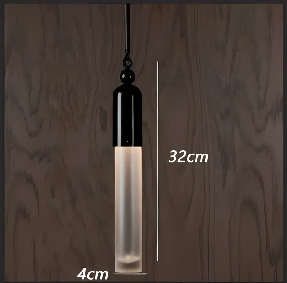 Black and frosted glass industrial retro pendant lamp with sleek cylindrical design for living room decorbites pendant lamp