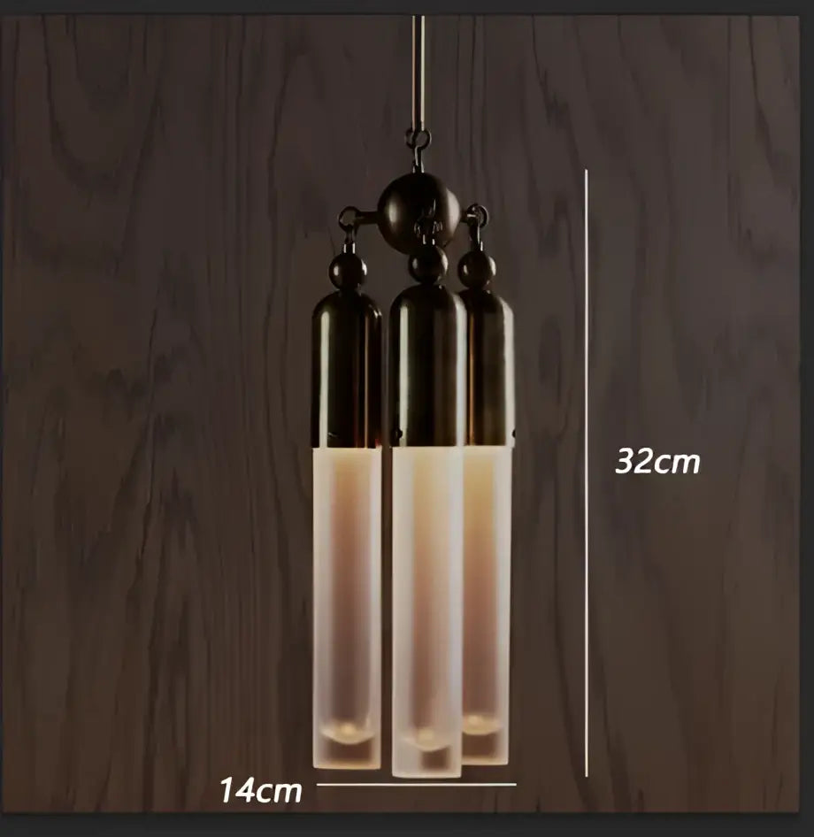 Black metal industrial retro pendant lamp with three frosted glass tubes for living room decorbites industrial retro