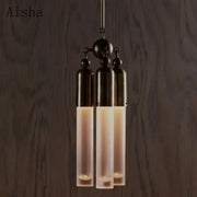 Aisha brand industrial retro pendant lamp with three frosted glass shades and dark metal fixtures for living room decorbites industrial retro