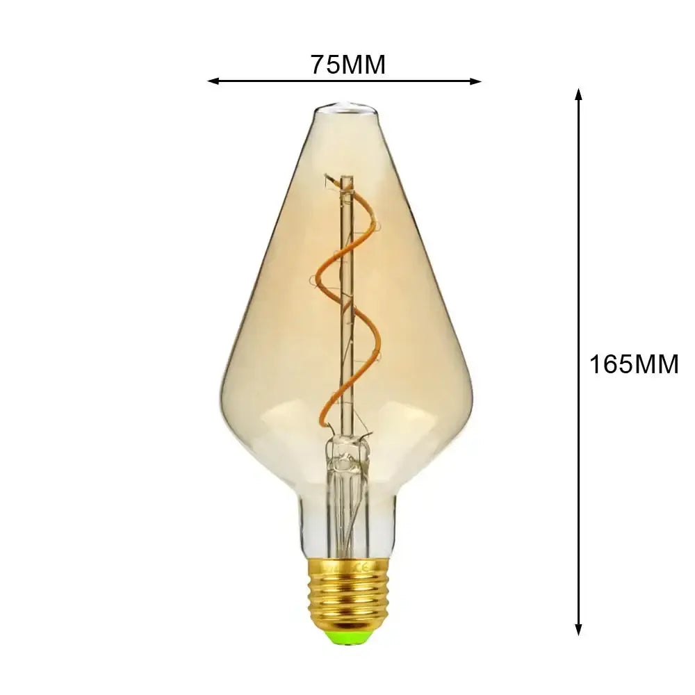 Industrial retro vintage led edison bulb with amber tinted glass and gold screw base for living room warm light decorbites industrial retro