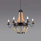 Industrial Rope Style Chandelier Pendant Lamp - Elegant Black Finish Candle Shape, Adjustable 39" Chain